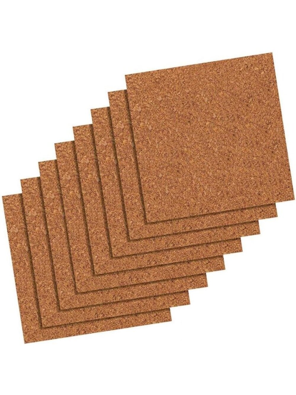 Natural Cork Bulletin Board Tiles, 12"x12" Panels, 8 Pack for Home & Office